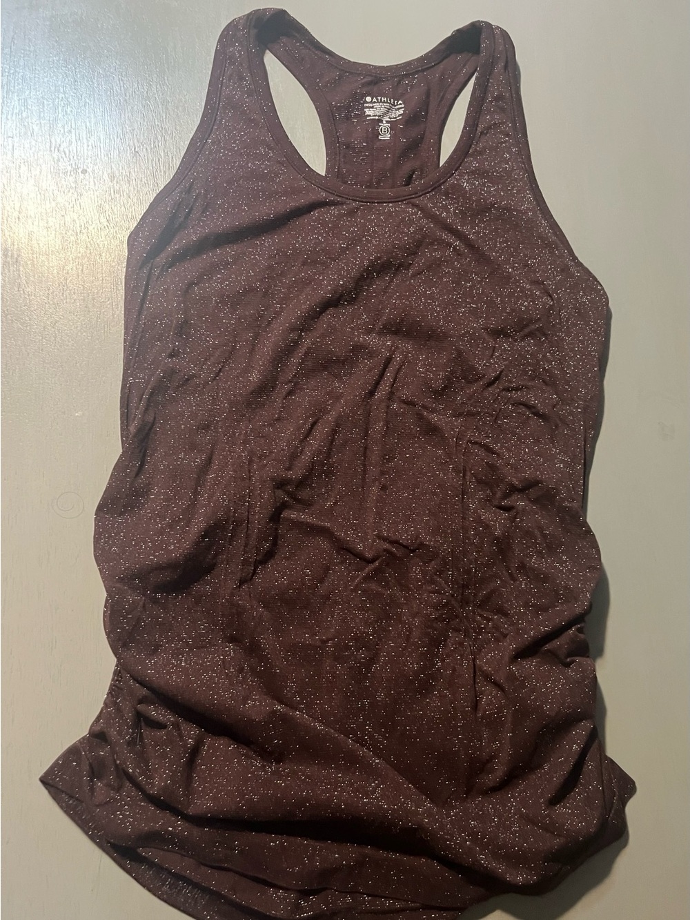 Athleta Brown Seamless Shimmer Racerback Performance Tank
